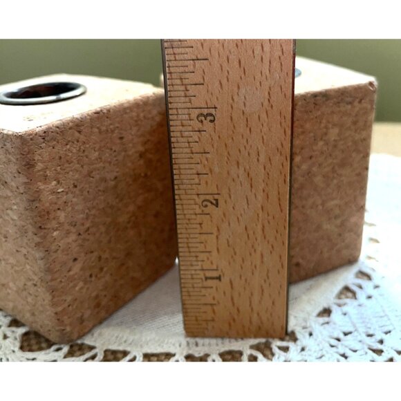 Cork Candle Holders Pair Tapers Minimalist Basic Decor Rustic Accent Portugal - Picture 3 of 7